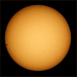 Transit of Mercury on November 8, 2006 sunspots