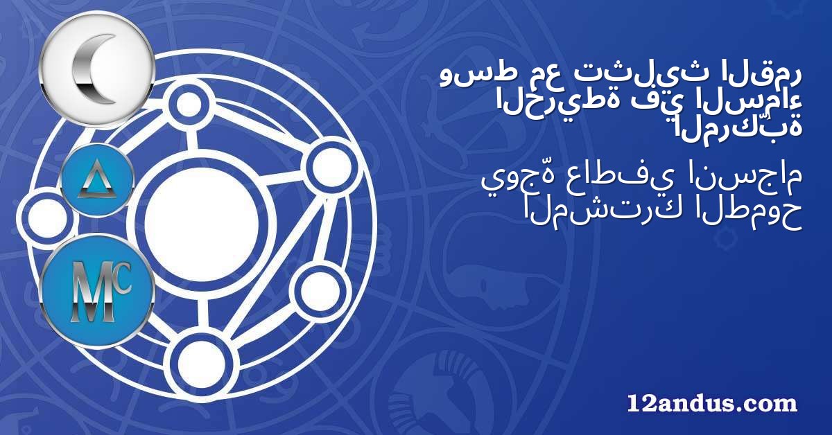 القمر تثليث مع وسط السماء في الخريطة المركّبة