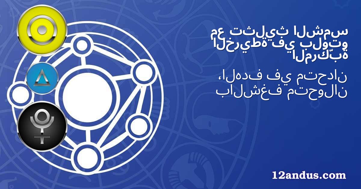 الشمس تثليث مع بلوتو في الخريطة المركّبة