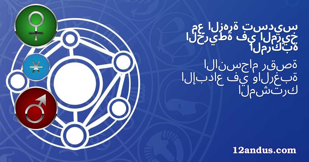 تسديس الزهرة مع المريخ في الخريطة المركّبة