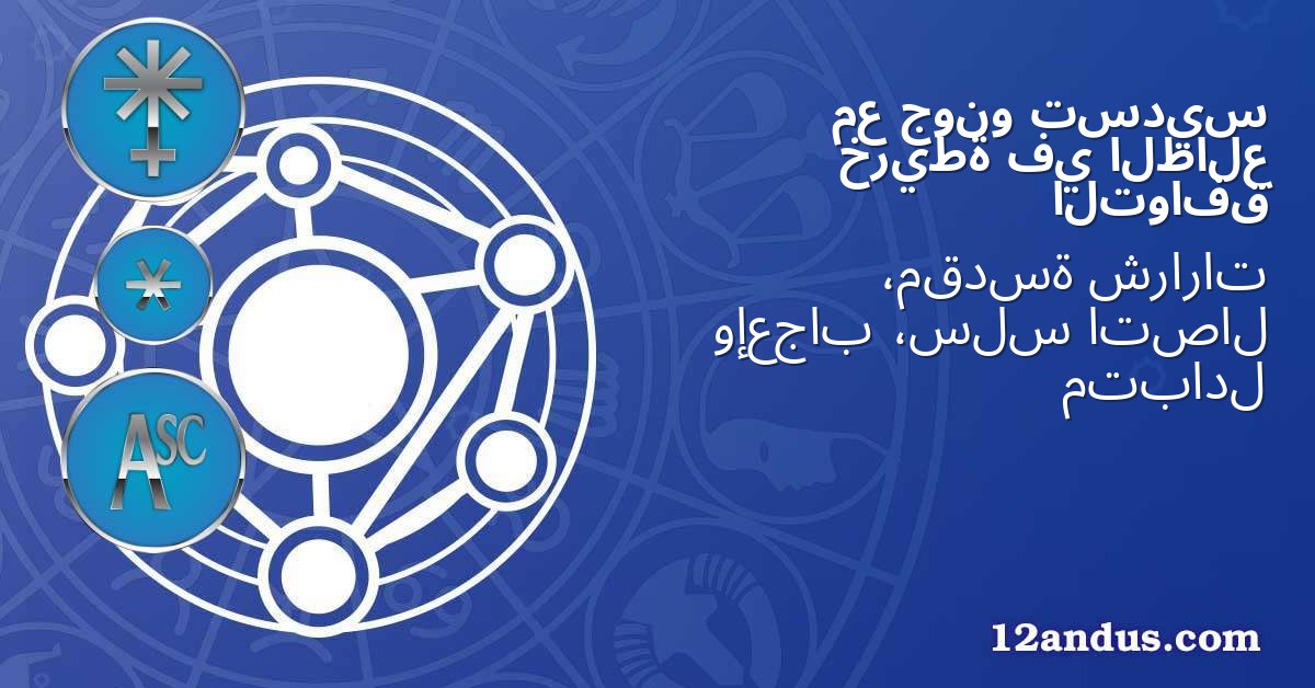 تسديس جونو مع الطالع في خريطة التوافق