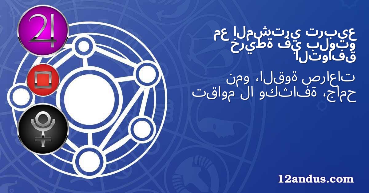 تربيع المشتري مع بلوتو في خريطة التوافق