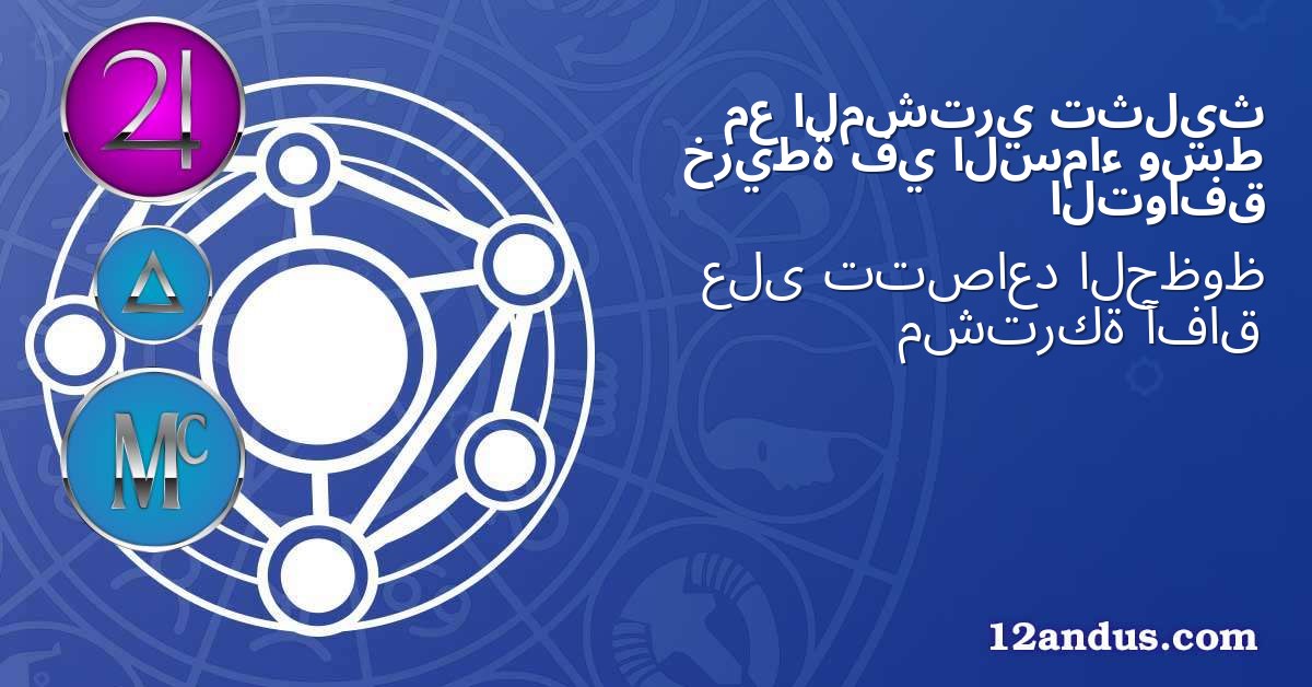 تثليث المشتري مع وسط السماء في خريطة التوافق