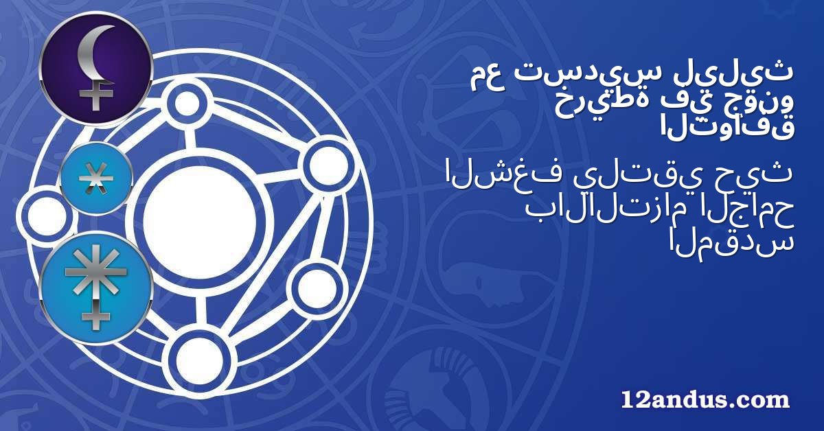 ليليث تسديس مع جونو في خريطة التوافق
