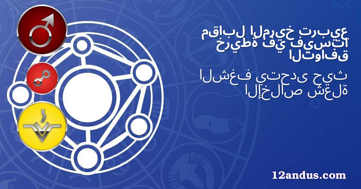 تربيع المريخ مقابل فيستا في خريطة التوافق