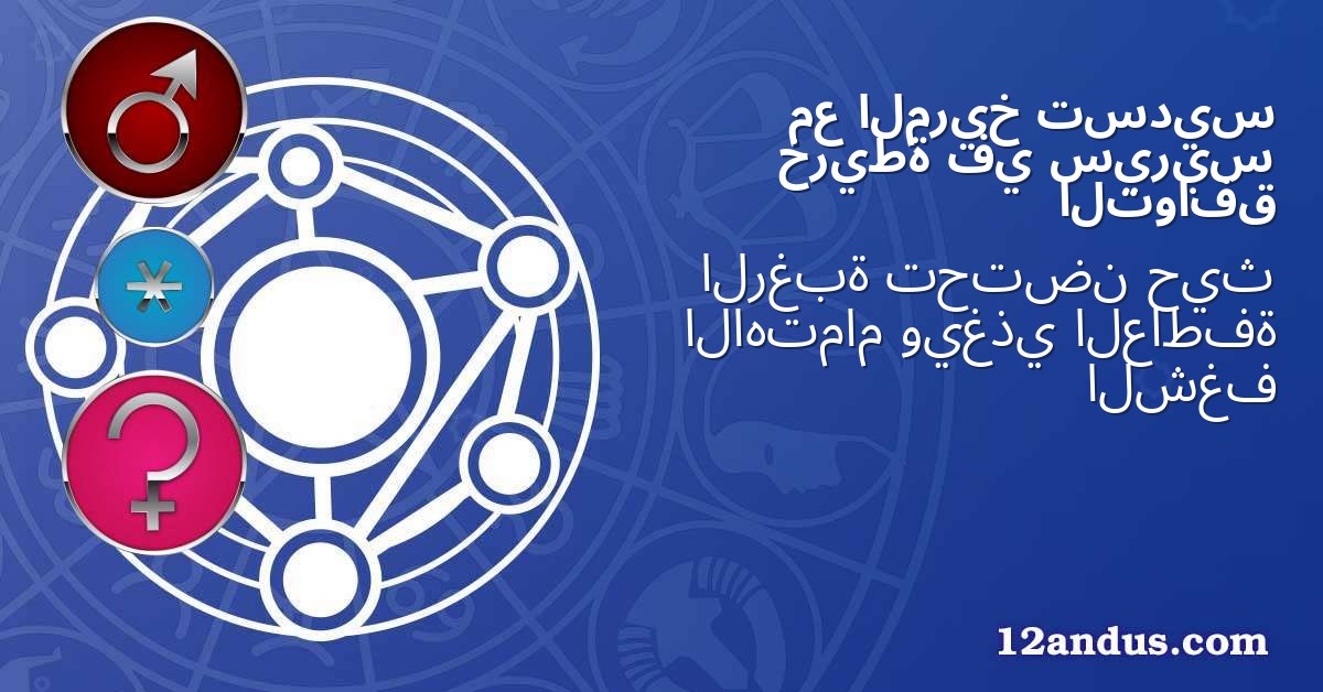 تسديس المريخ مع سيريس في خريطة التوافق