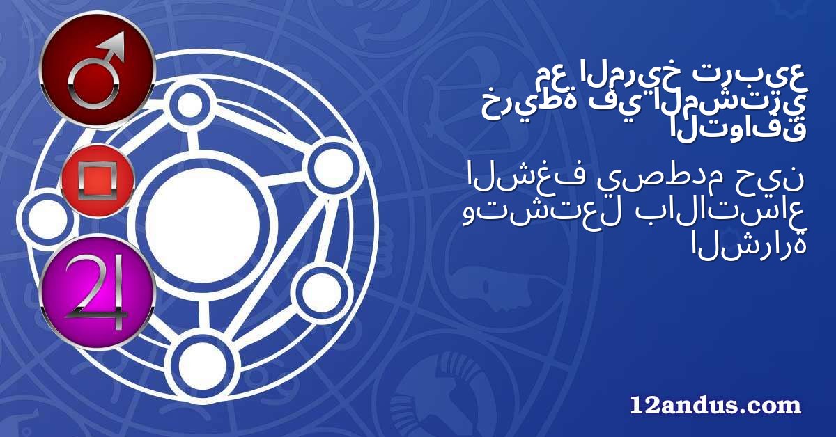 تربيع المريخ مع المشتري في خريطة التوافق