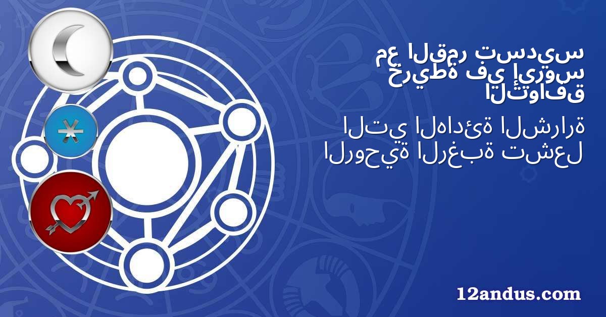 تسديس القمر مع إيروس في خريطة التوافق