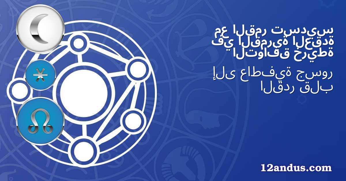 تسديس القمر مع العقدة القمرية في خريطة التوافق