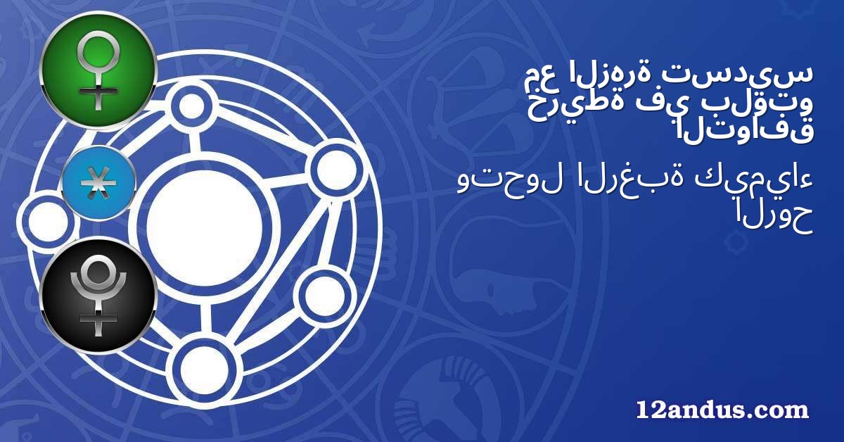 تسديس الزهرة مع بلوتو في خريطة التوافق