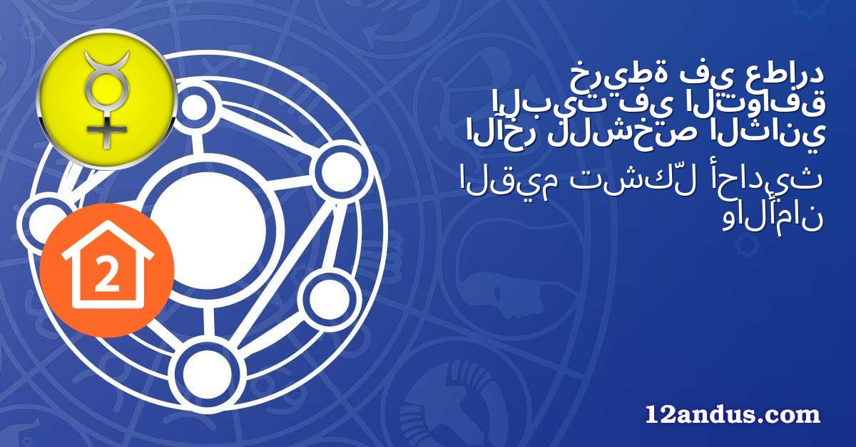 عطارد في خريطة التوافق في البيت الثاني للشخص الآخر