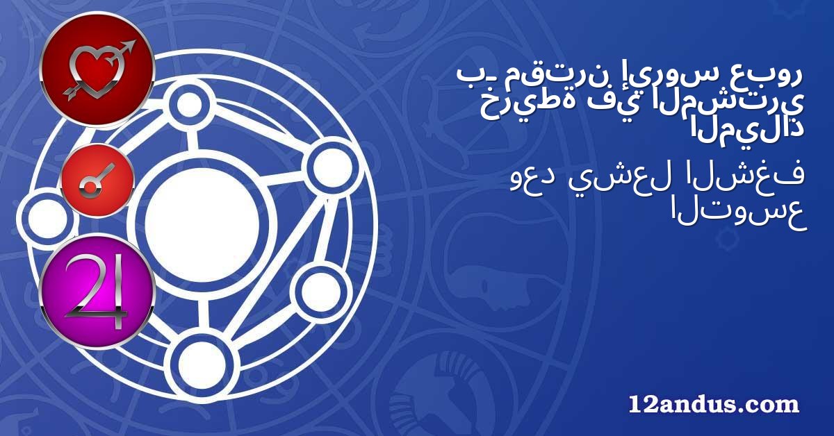 عبور إيروس مقترن بـ المشتري في خريطة الميلاد