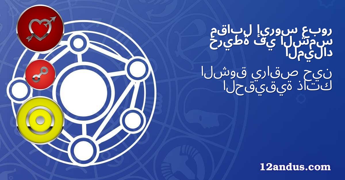 عبور إيروس مقابل الشمس في خريطة الميلاد