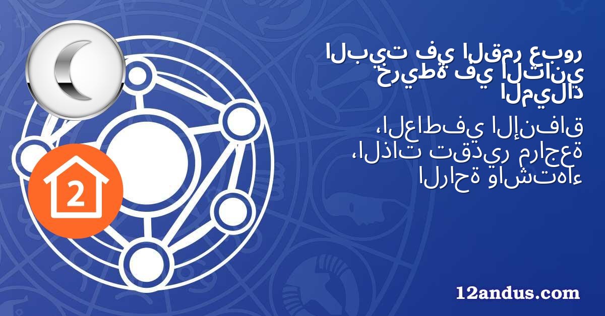 عبور القمر في البيت الثاني في خريطة الميلاد