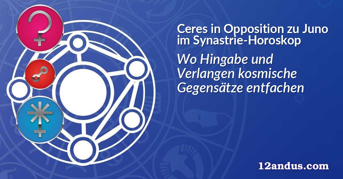 Ceres in Opposition zu Juno im Synastrie-Horoskop