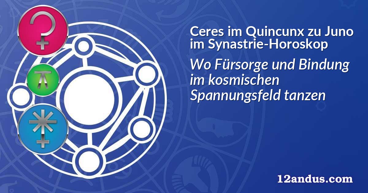 Ceres im Quinkunx zu Juno im Synastrie-Horoskop