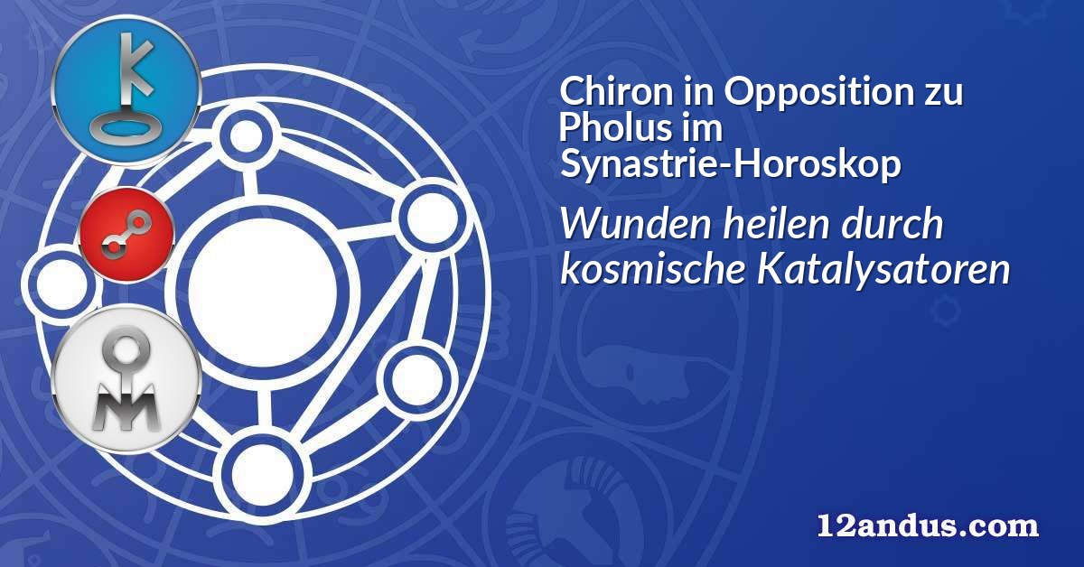 Chiron in Opposition zu Pholus im Synastrie-Horoskop