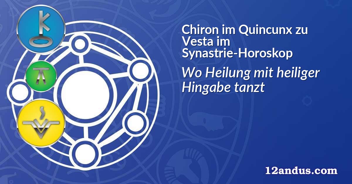 Chiron im Quinkunx zu Vesta im Synastrie-Horoskop