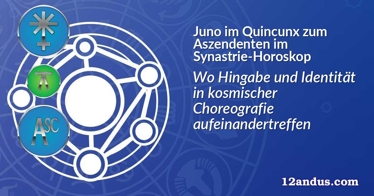 Juno im Quinkunx zum Aszendenten im Synastrie-Horoskop