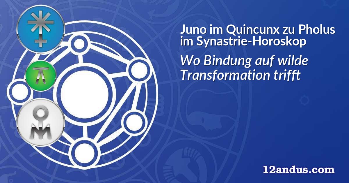Juno im Quinkunx zu Pholus im Synastrie-Horoskop