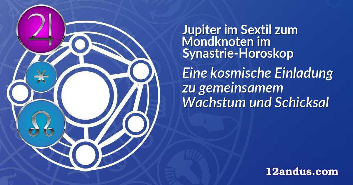 Jupiter im Sextil zum Mondknoten im Synastrie-Horoskop
