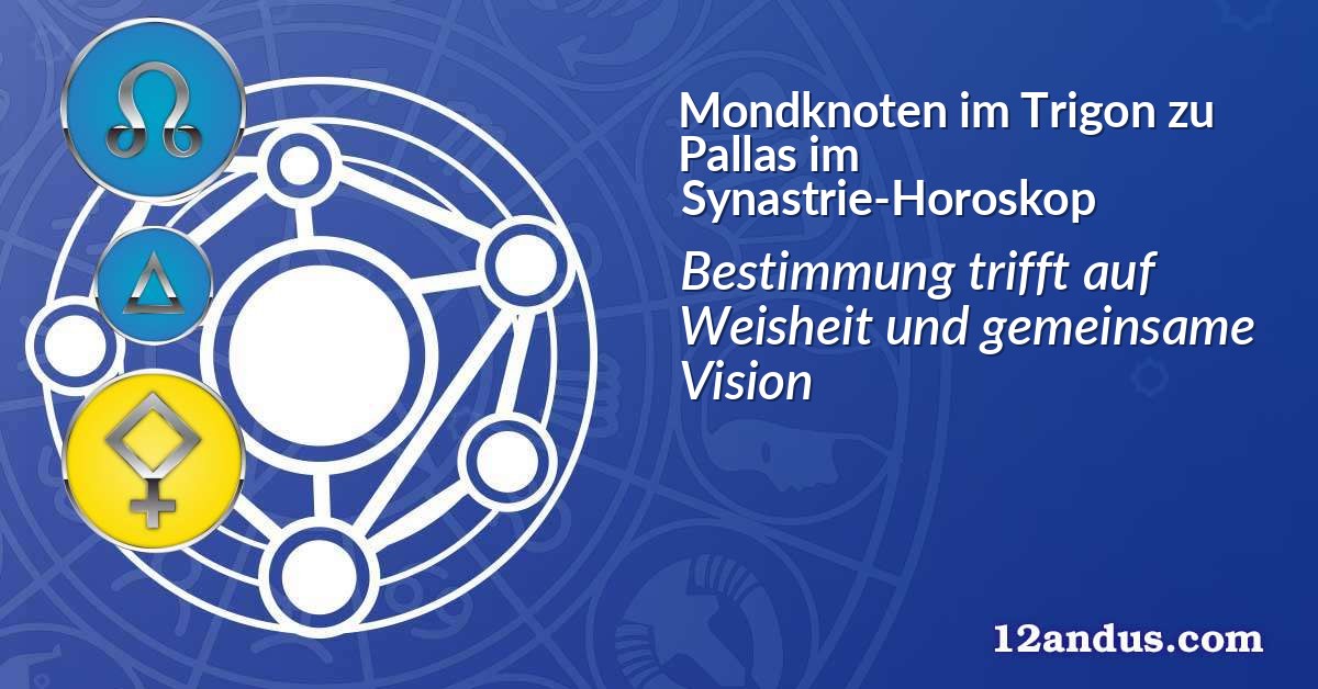 Mondknoten im Trigon zu Pallas im Synastrie-Horoskop