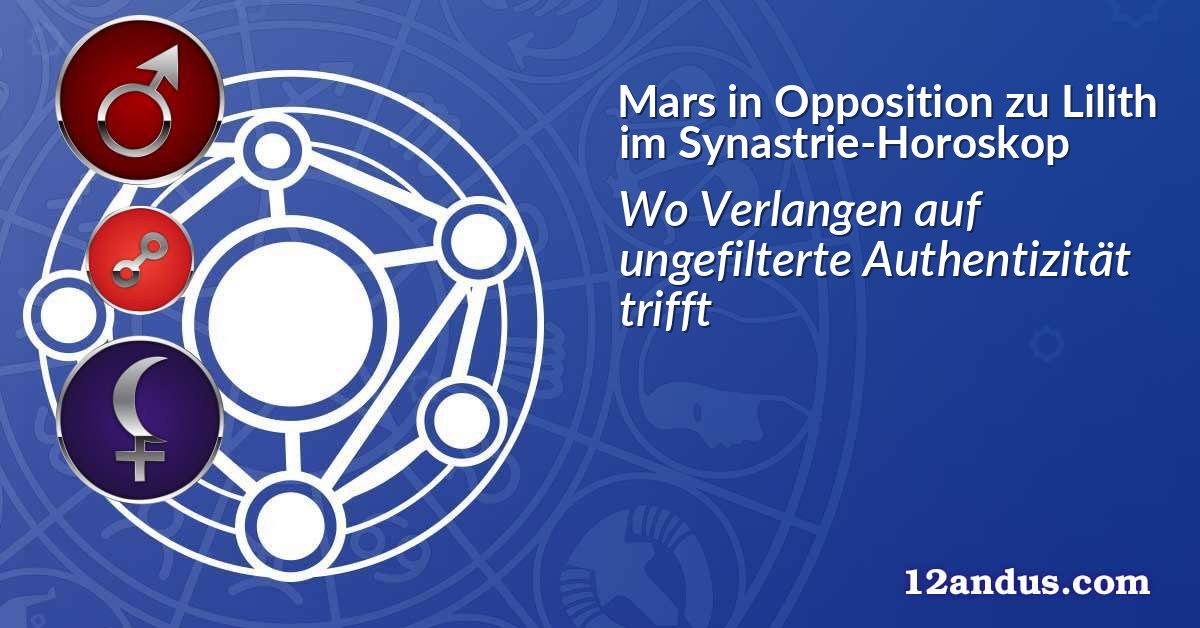 Mars in Opposition zu Lilith im Synastrie-Horoskop
