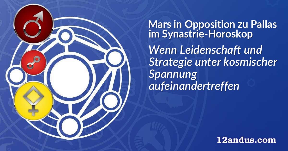 Mars in Opposition zu Pallas im Synastrie-Horoskop