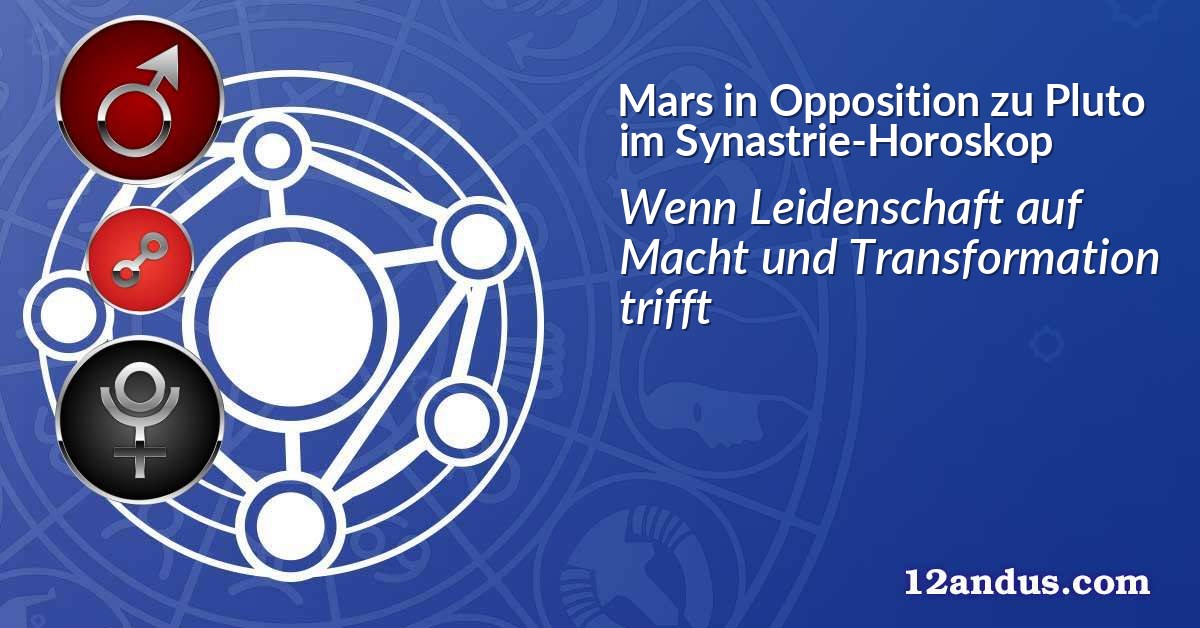 Mars in Opposition zu Pluto im Synastrie-Horoskop