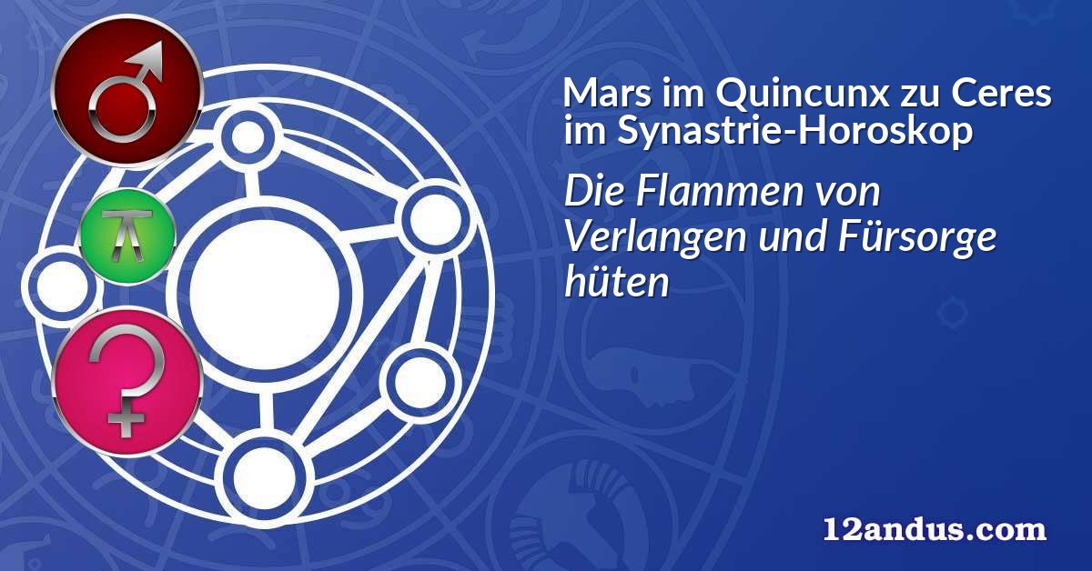 Mars im Quinkunx zu Ceres im Synastrie-Horoskop