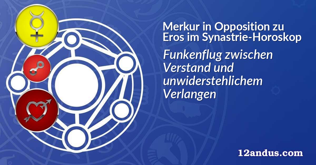 Merkur in Opposition zu Eros im Synastrie-Horoskop