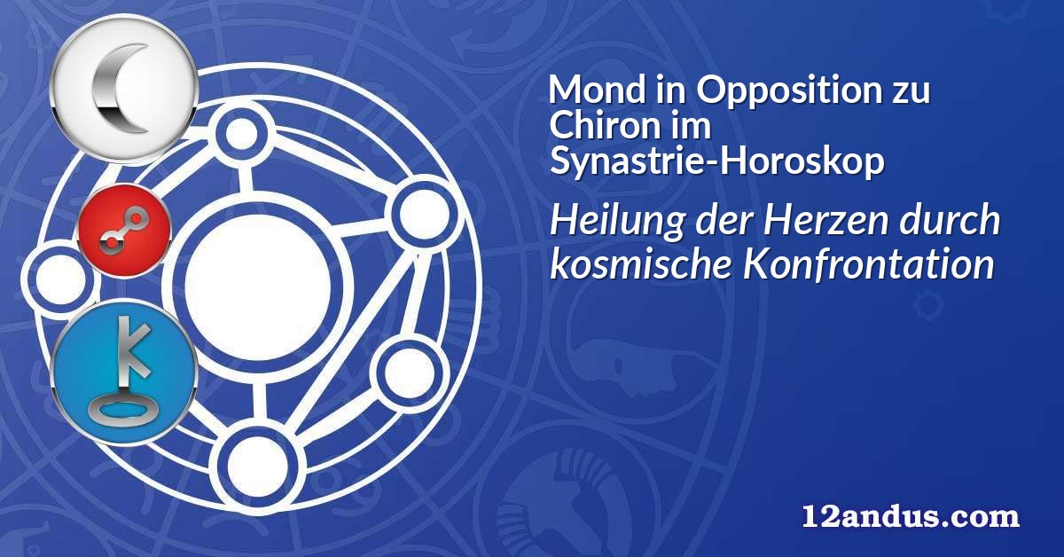 Mond in Opposition zu Chiron im Synastrie-Horoskop
