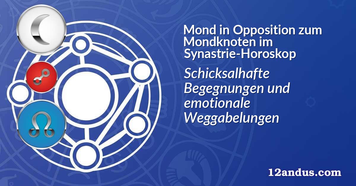 Mond in Opposition zum Mondknoten im Synastrie-Horoskop