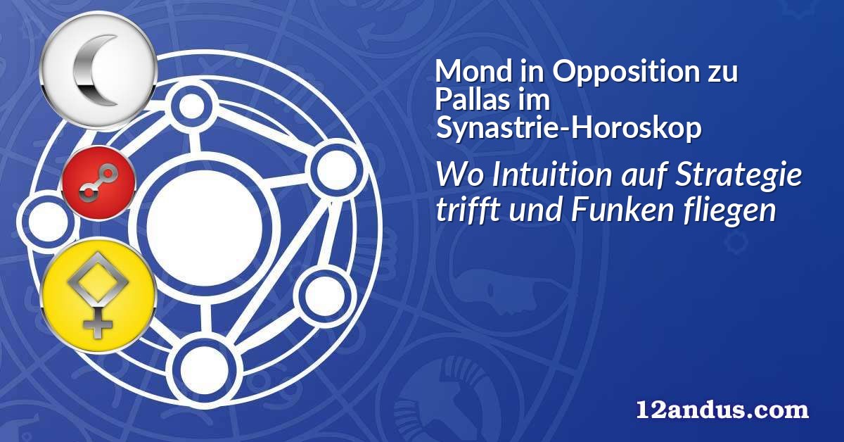 Mond in Opposition zu Pallas im Synastrie-Horoskop