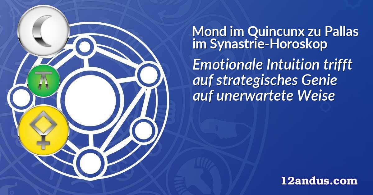 Mond im Quinkunx zu Pallas im Synastrie-Horoskop