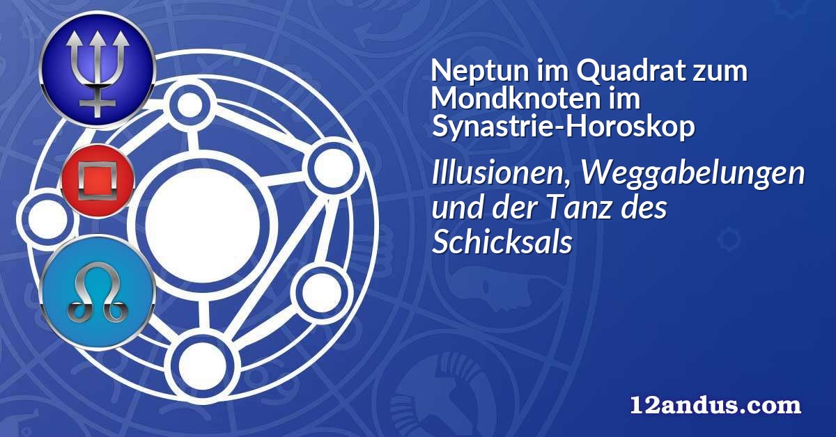 Neptun im Quadrat zum Mondknoten im Synastrie-Horoskop