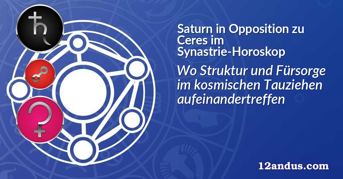 Saturn in Opposition zu Ceres im Synastrie-Horoskop