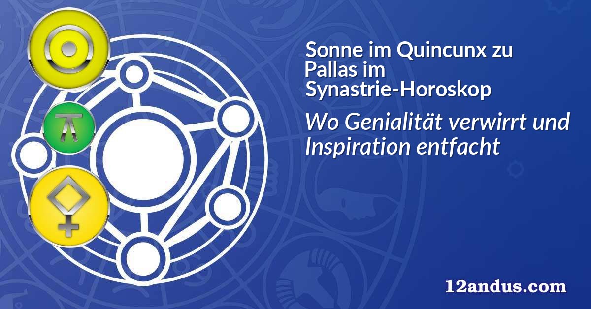 Sonne im Quinkunx zu Pallas im Synastrie-Horoskop