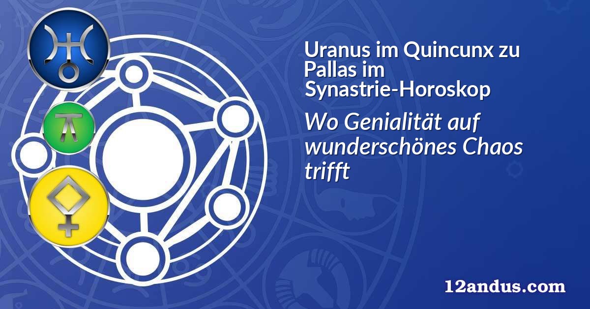 Uranus im Quinkunx zu Pallas im Synastrie-Horoskop