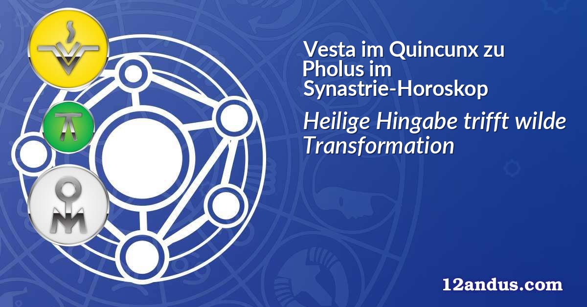 Vesta im Quinkunx zu Pholus im Synastrie-Horoskop