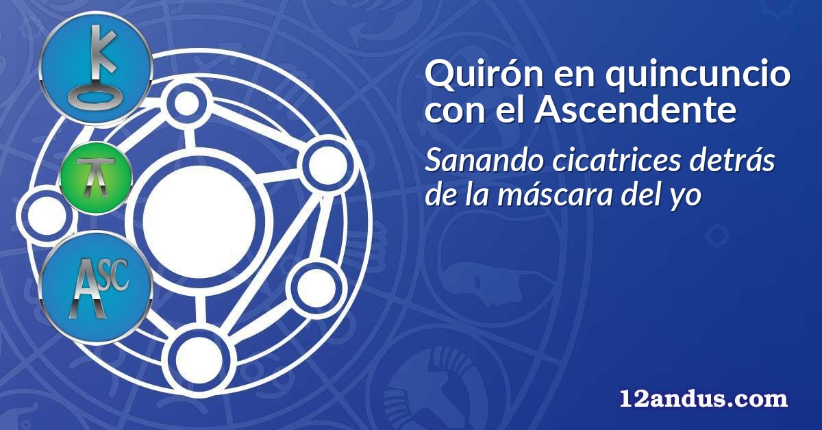 Quirón en quincuncio con el Ascendente