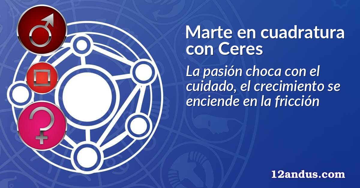 Marte en cuadratura con Ceres