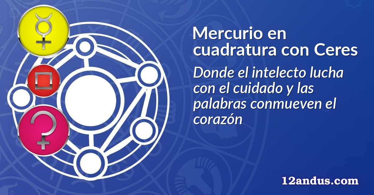 Mercurio en cuadratura con Ceres