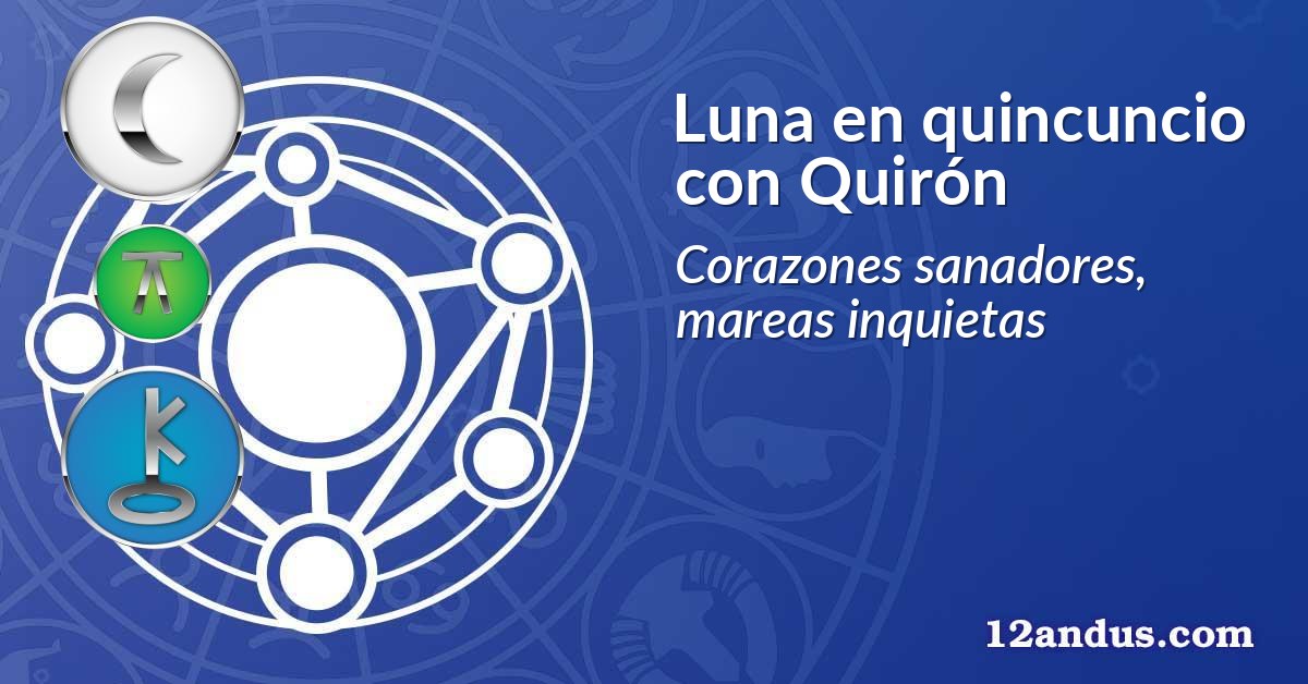Luna en quincuncio con Quirón