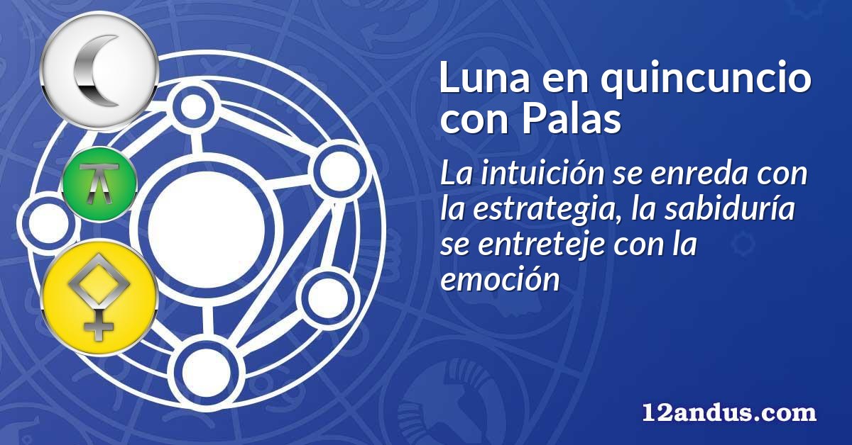 Luna en quincuncio con Palas