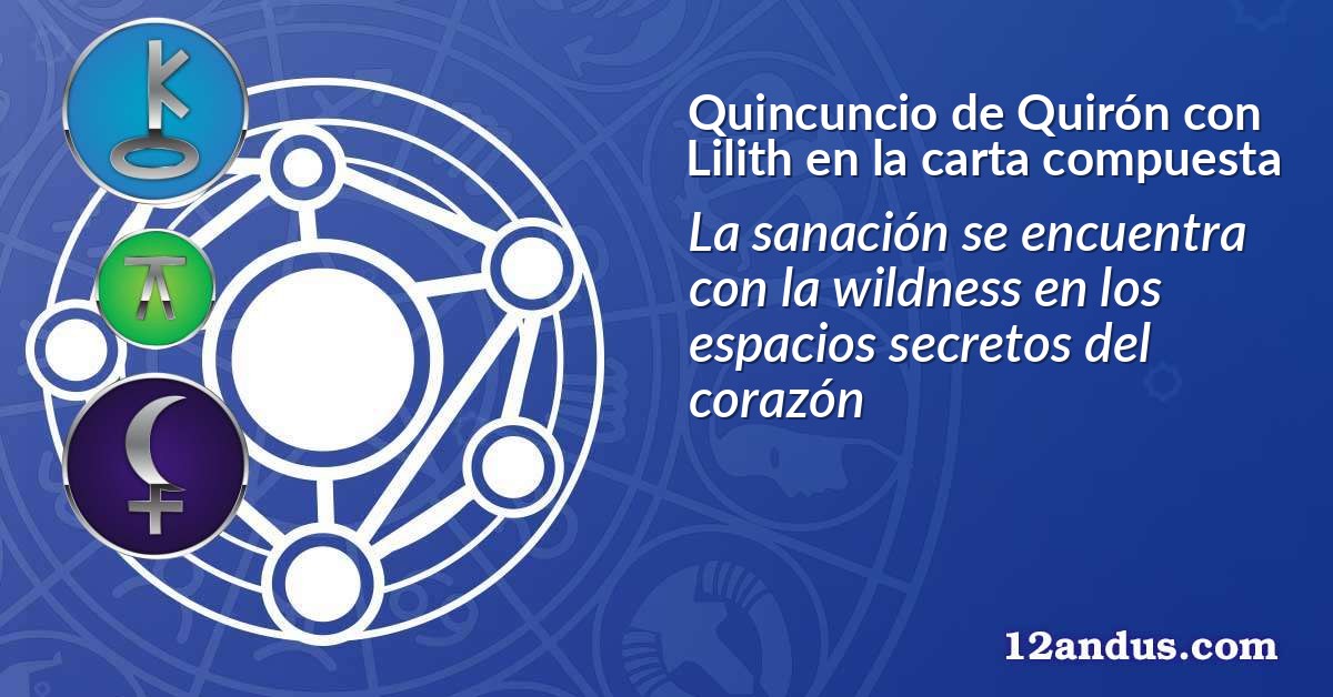 Quincuncio de Quirón con Lilith en la carta compuesta