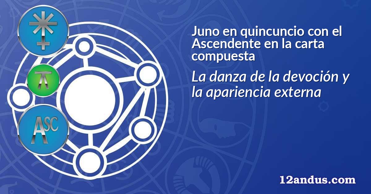 Juno en quincuncio con el Ascendente en la carta compuesta