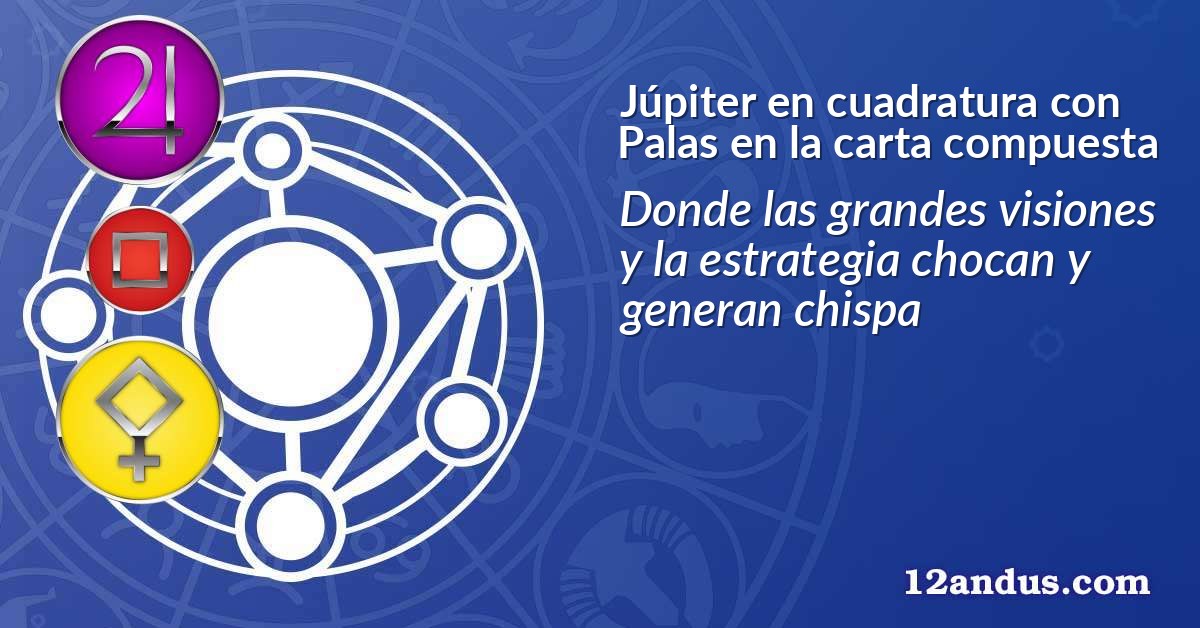 Júpiter en cuadratura con Palas en la carta compuesta
