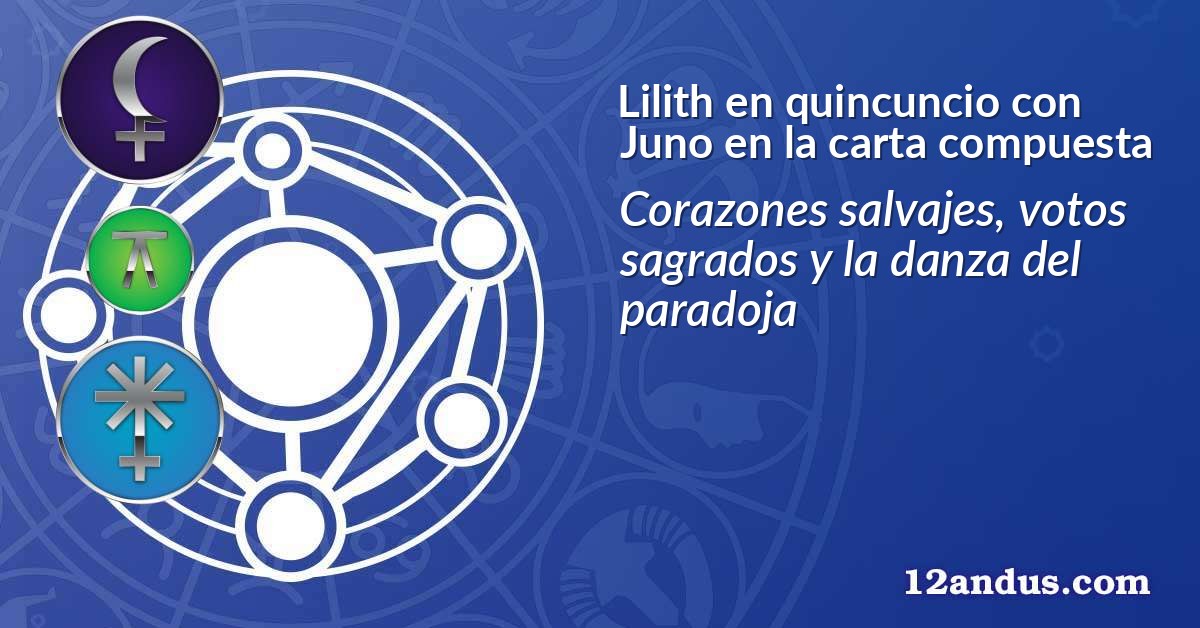 Lilith en quincuncio con Juno en la carta compuesta