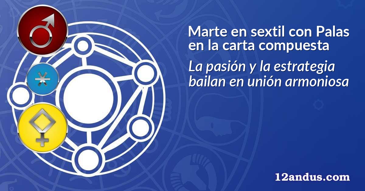 Marte en sextil con Palas en la carta compuesta